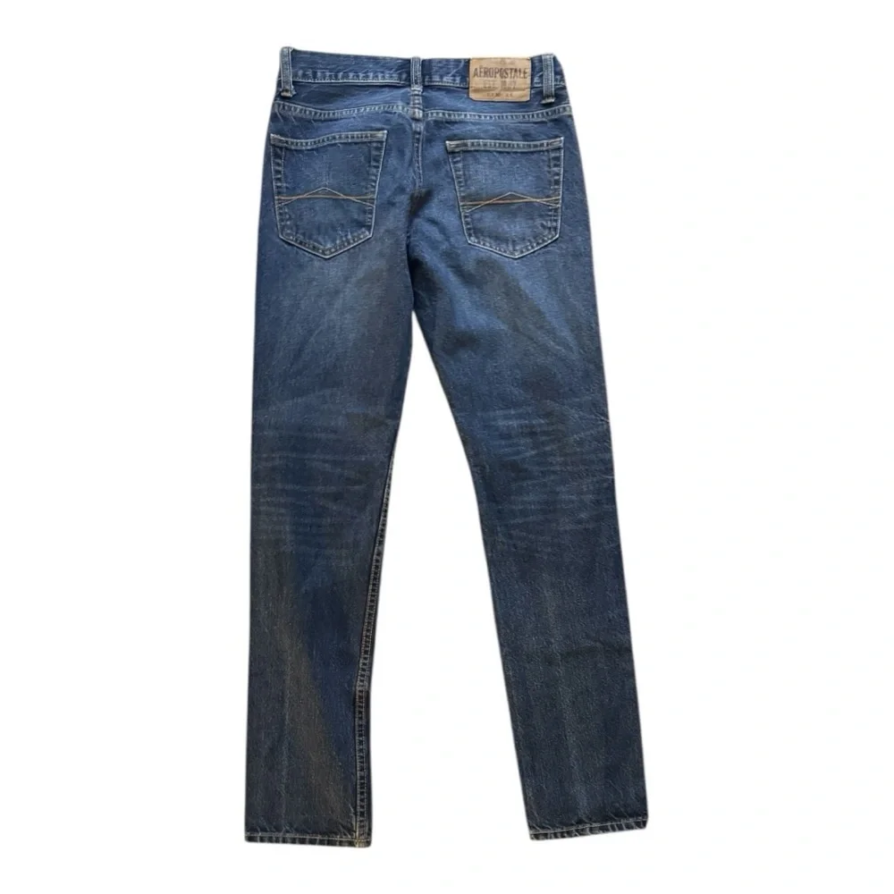 Aeropostale Men's Dark Blue Straight Jeans - Picture 2 of 7